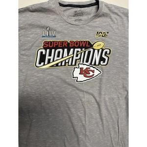 Kansas City Chiefs 100th Super Bowl Champ T-Shirt Large Gray Fanatics